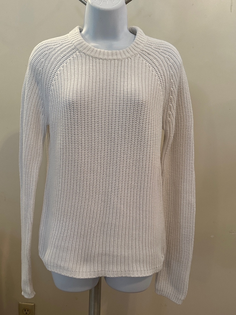 525 America Cream Crewneck Ribbed Knit Sweater